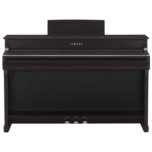 Front view with key cover closed of the Yamaha Clavinova CLP-835 Digital Piano - Rosewood