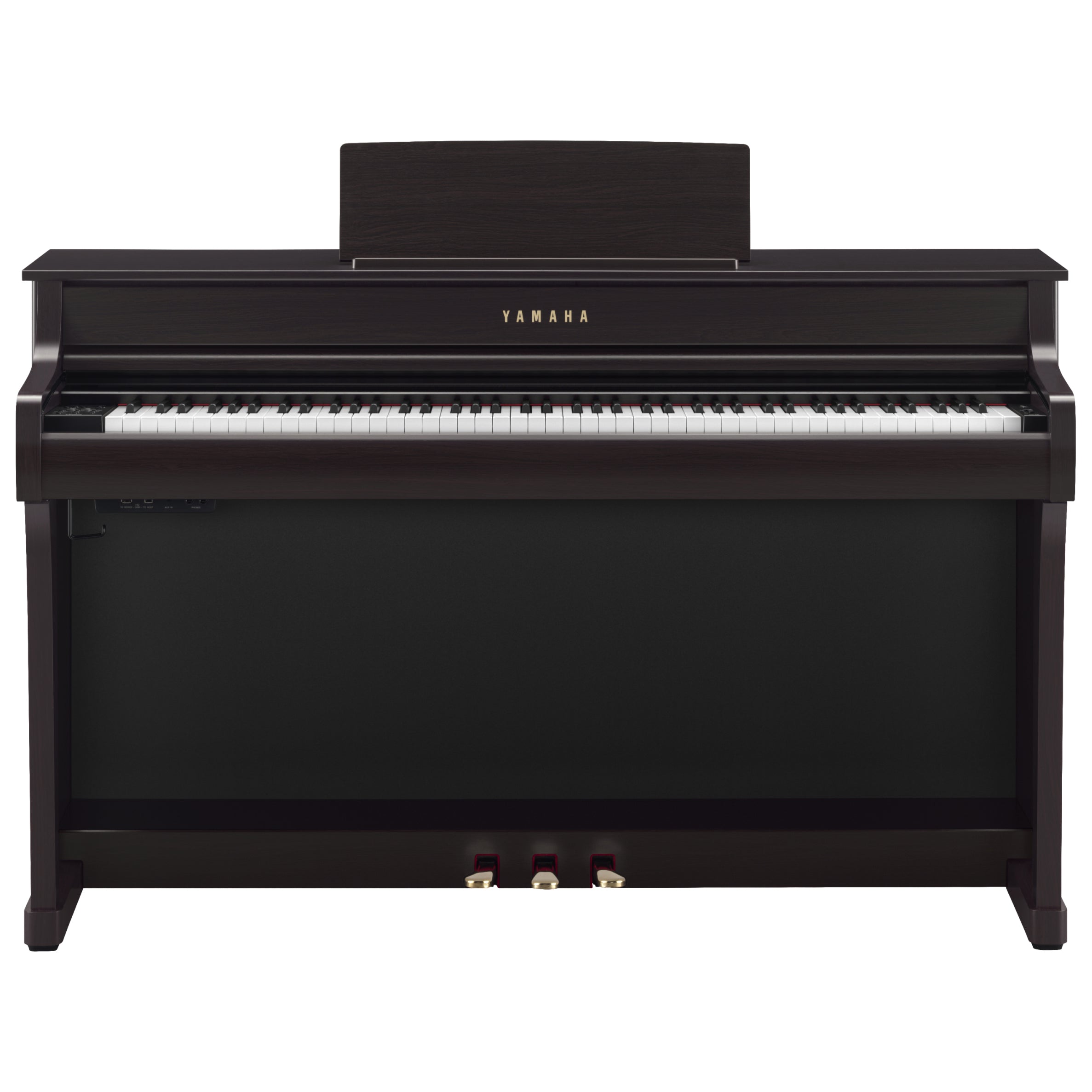 Front view of the Yamaha Clavinova CLP-835 Digital Piano - Rosewood