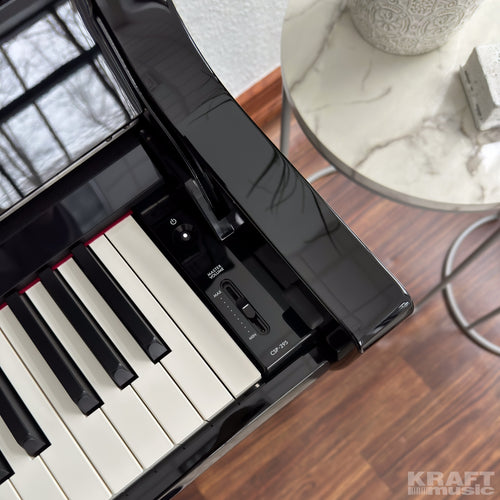 Yamaha Clavinova CSP-295 Digital Piano - Polished Ebony -  power and volume controls