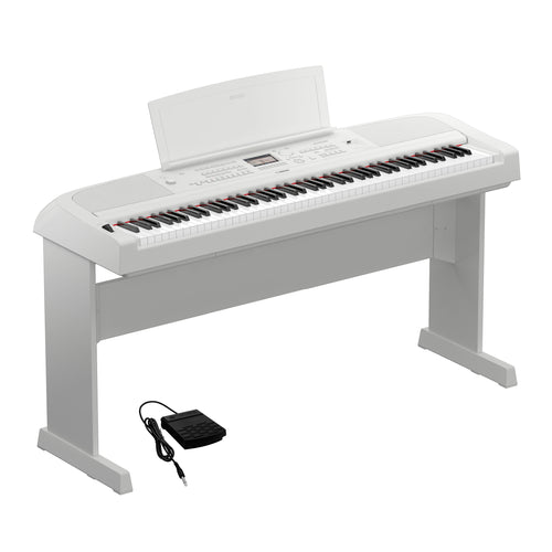 Yamaha DGX-670WH Digital Piano with L-300WH Stand - White