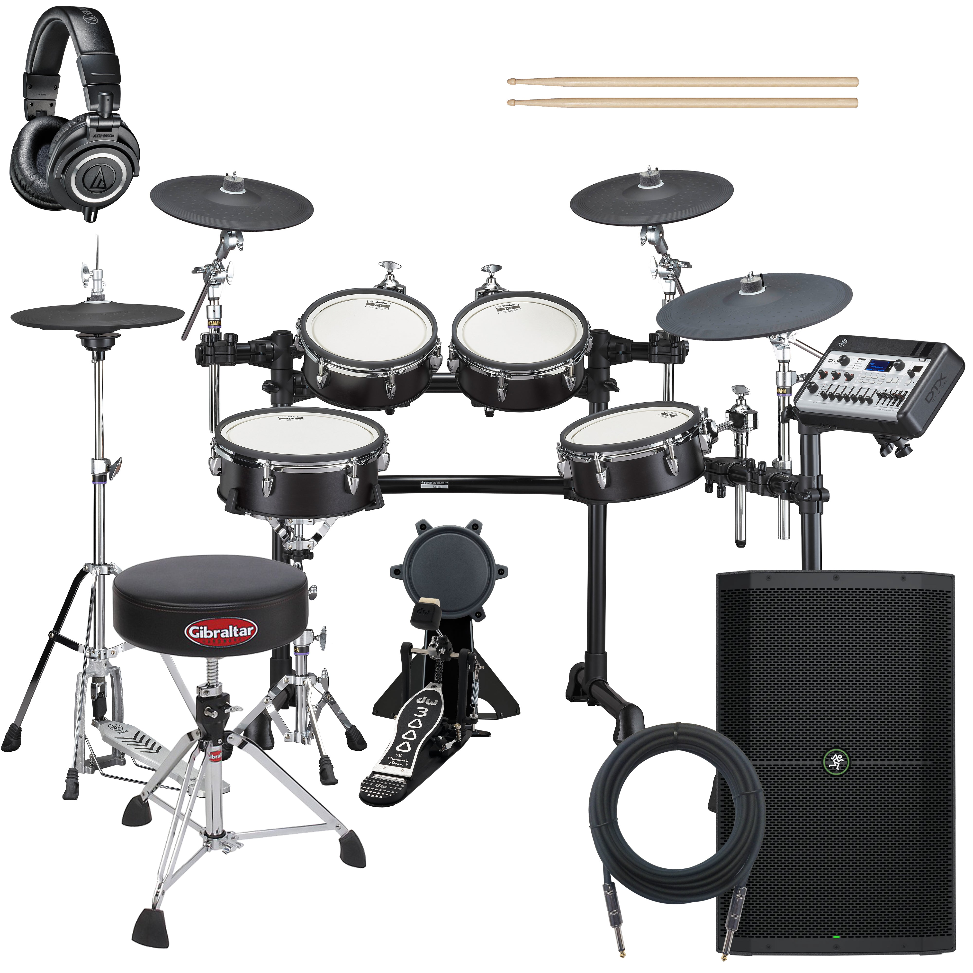 Yamaha DTX8K-X PROX Electronic Drum Set - Black Forest COMPLETE DRUM BUNDLE