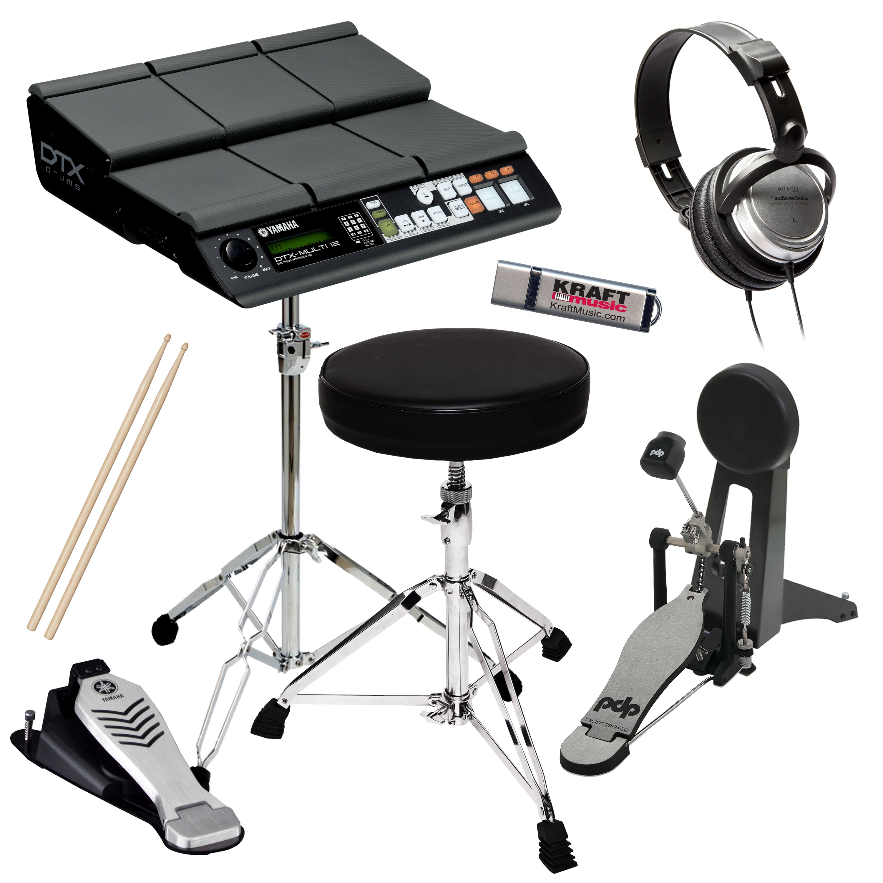 Yamaha DTX-Multi 12 Electronic Percussion Pad COMPLETE DRUM BUNDLE