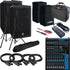 Collage image of the Yamaha DXR10 MKII Powered PA Speaker COMPLETE AUDIO BUNDLE