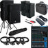 Collage image of the Yamaha DXR15 MKII Powered PA Speaker COMPLETE AUDIO BUNDLE