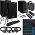 Collage image of the Yamaha DXR8 MKII Powered PA Speaker COMPLETE AUDIO BUNDLE