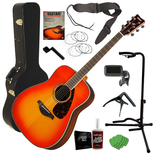 Yamaha FG830 Acoustic Guitar - Autumn Burst COMPLETE GUITAR BUNDLE
