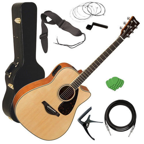 Yamaha FGX820C Acoustic-Electric Guitar - Natural STAGE ESSENTIALS BUNDLE