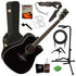 Yamaha FGX830C Acoustic-Electric Guitar - Black COMPLETE GUITAR BUNDLE