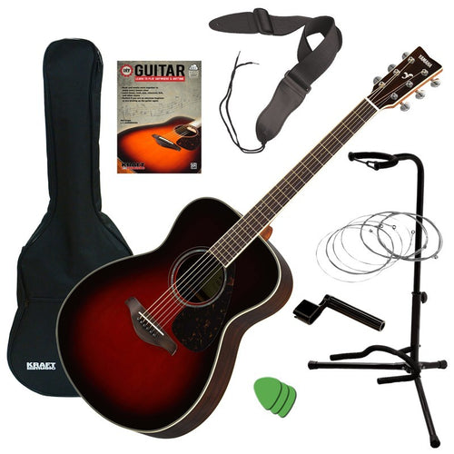 Yamaha FS830 Acoustic Guitar - Tobacco Sunburst GUITAR ESSENTIALS BUNDLE
