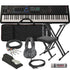 Collage showing comoponents in Yamaha MODX M7 76-Key Music Synthesizer KEY ESSENTIALS BUNDLE