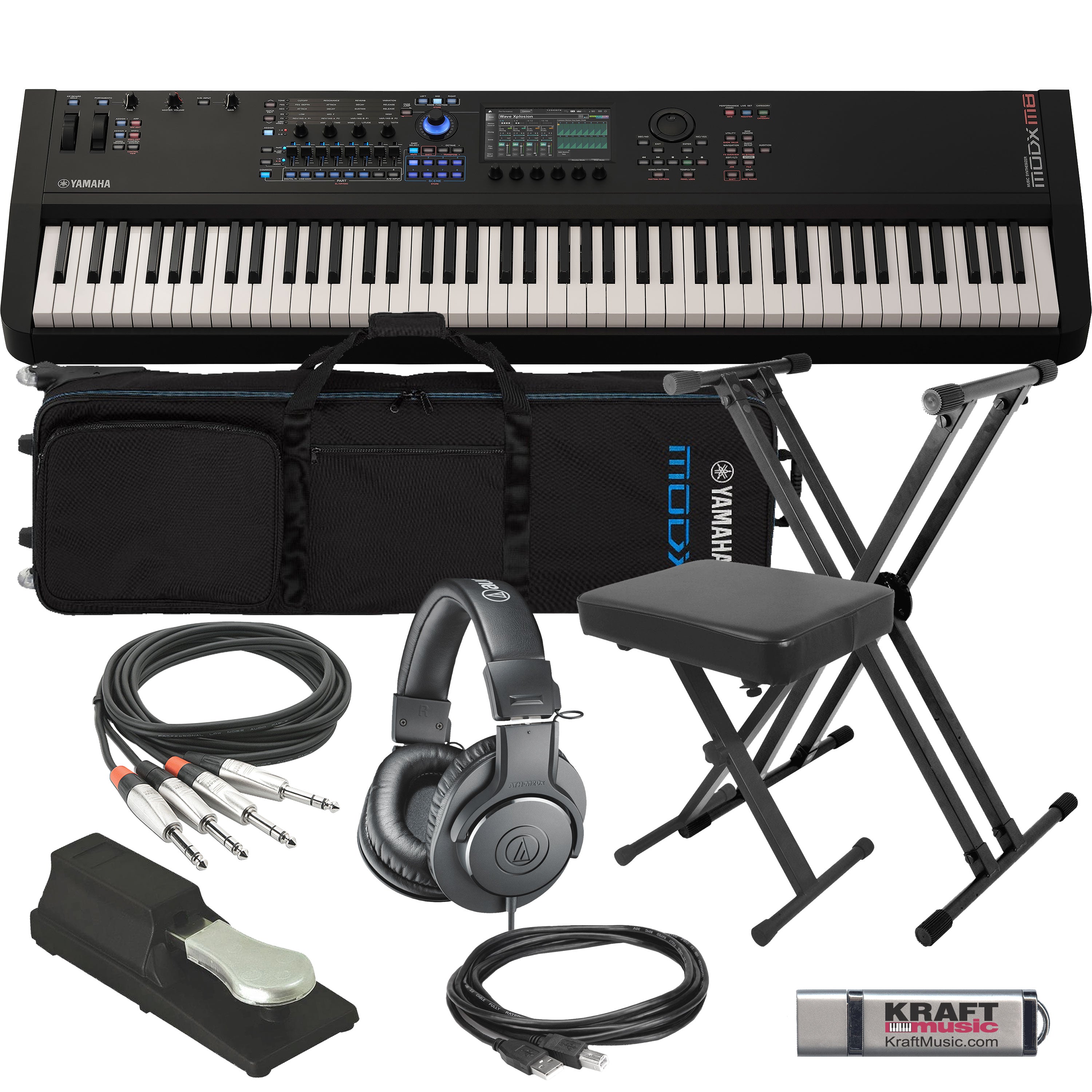 Yamaha MODX M8 88-Key Music Synthesizer KEY ESSENTIALS BUNDLE