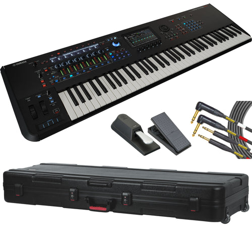 Collage showing components in Yamaha Montage M7 Synthesizer STAGE RIG