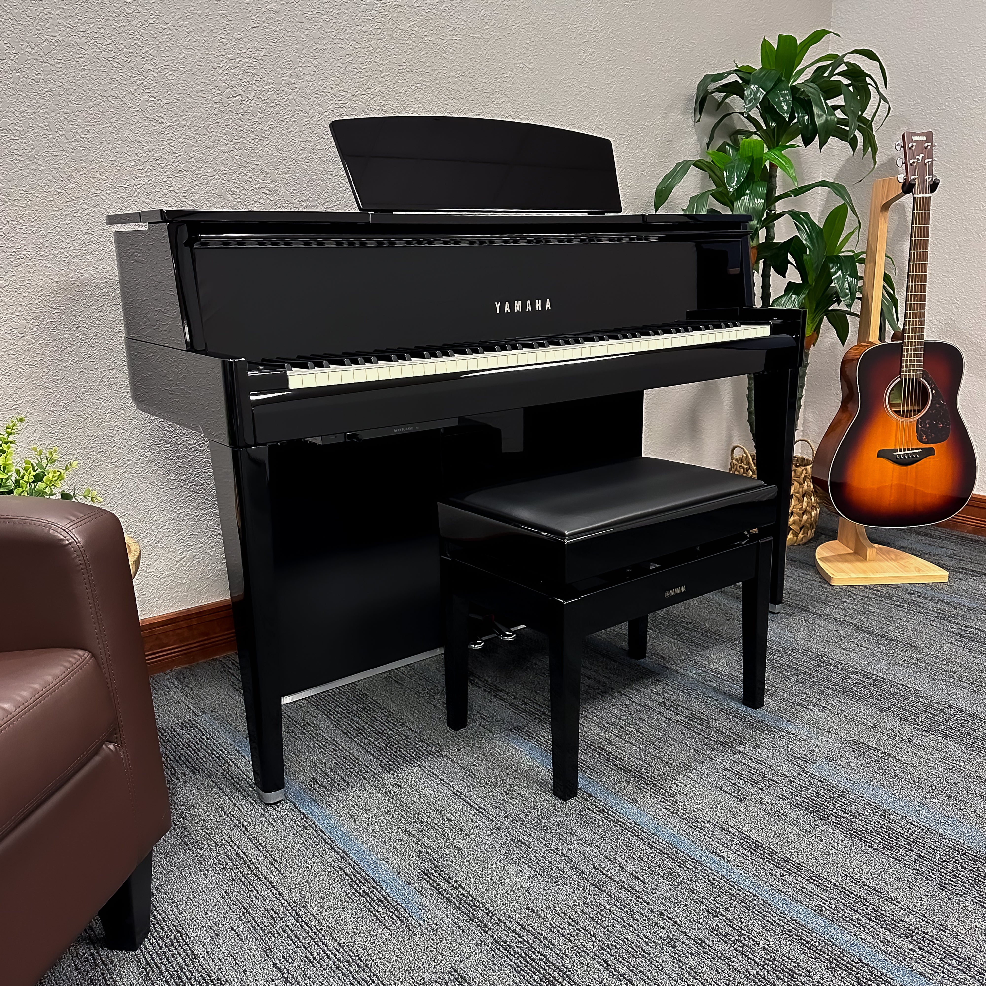 Yamaha AvantGrand N2 Hybrid Piano - Polished Ebony - in a stylish living space