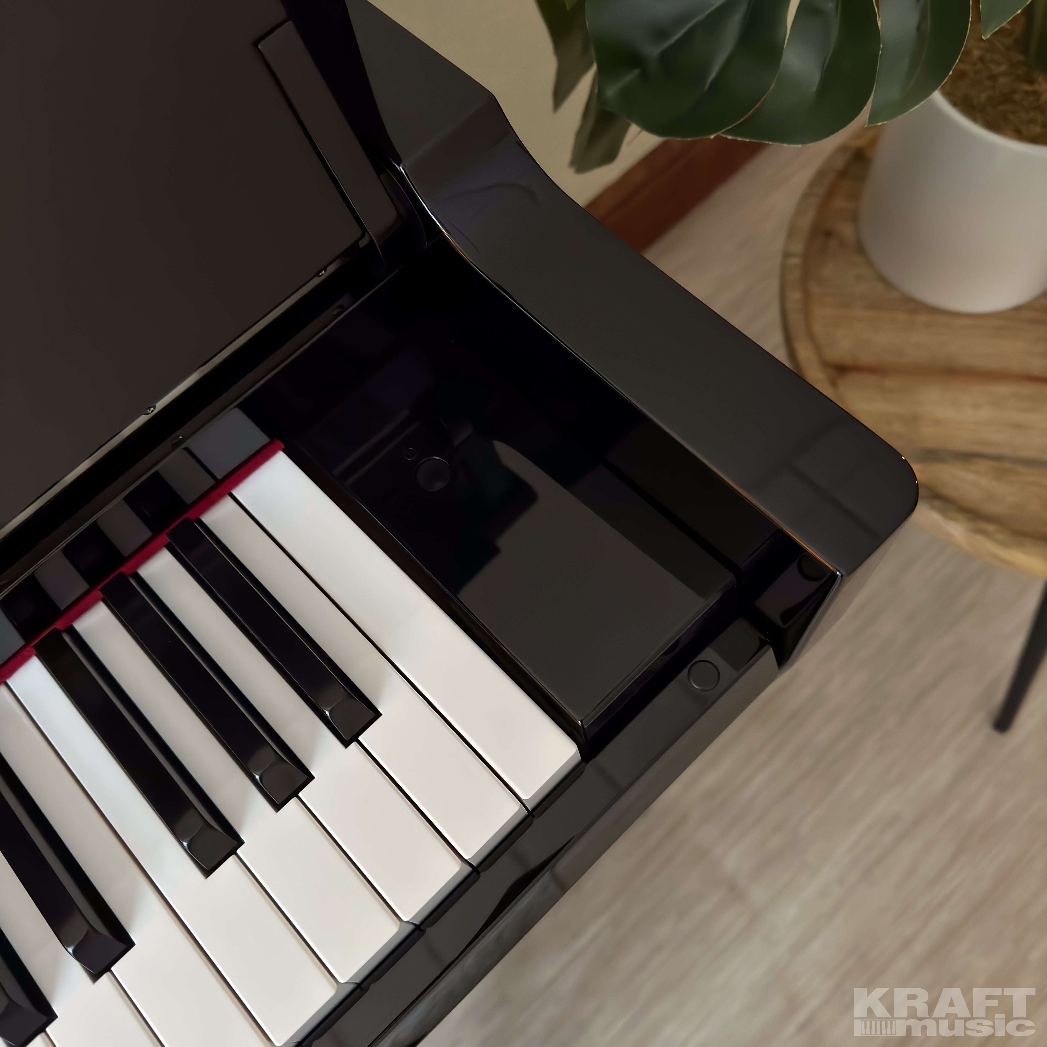 Yamaha AvantGrand NU1XA Hybrid Piano - Polished Ebony - power button