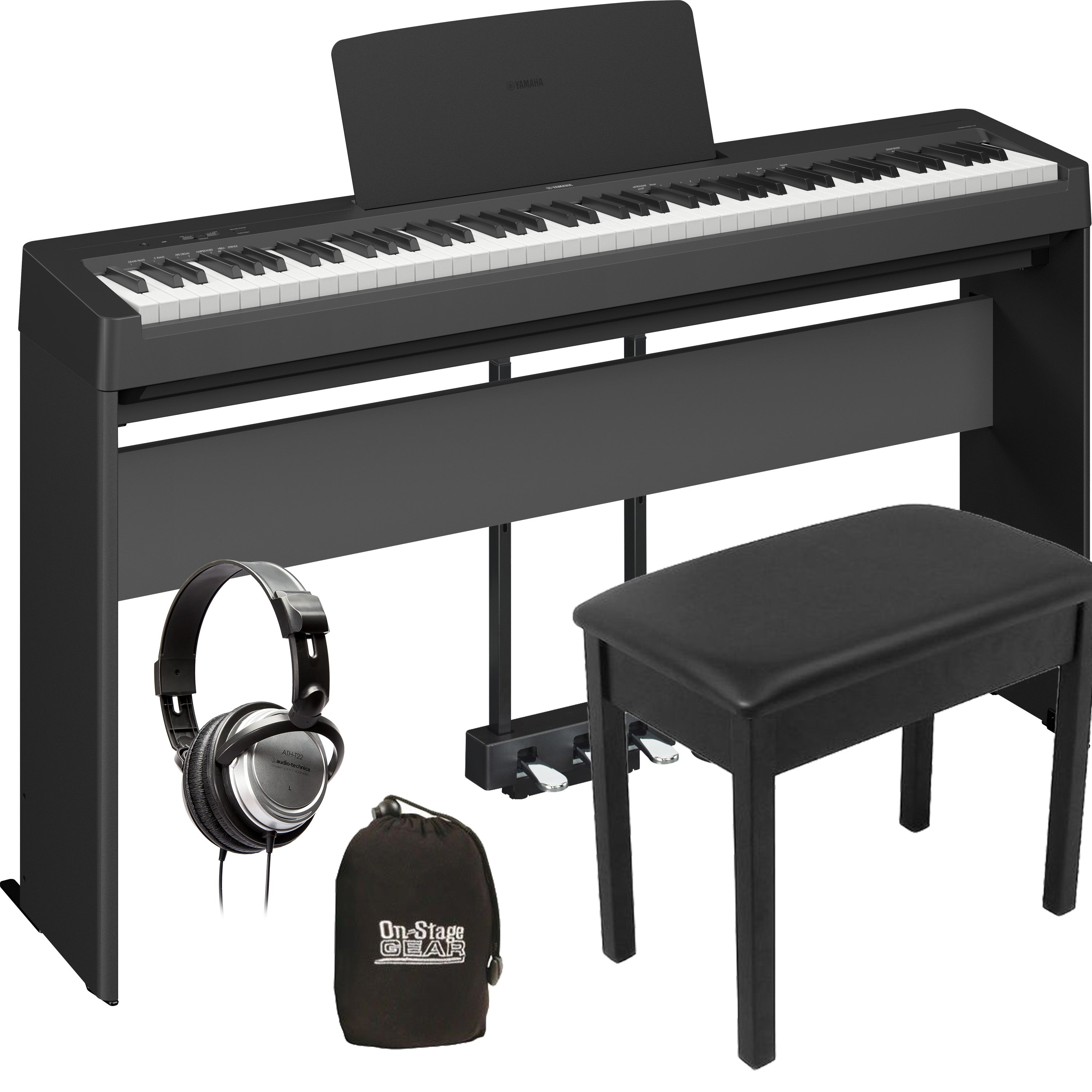 Yamaha P-143 Digital Piano - Black COMPLETE HOME BUNDLE PLUS – Kraft Music