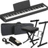 Collage image of the Yamaha P-143 Digital Piano - Black STAGE ESSENTIALS BUNDLE