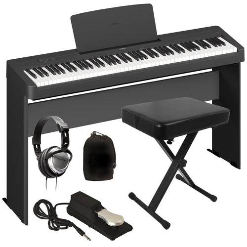 Yamaha P-145BT Digital Piano - Black COMPLETE HOME BUNDLE
