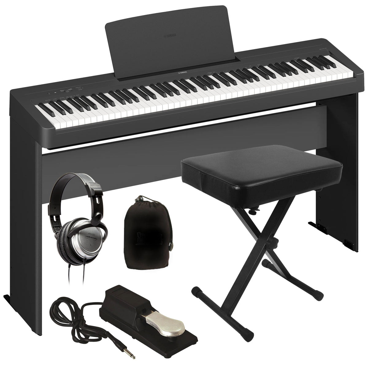 Yamaha P-145BT Digital Piano - Black COMPLETE HOME BUNDLE