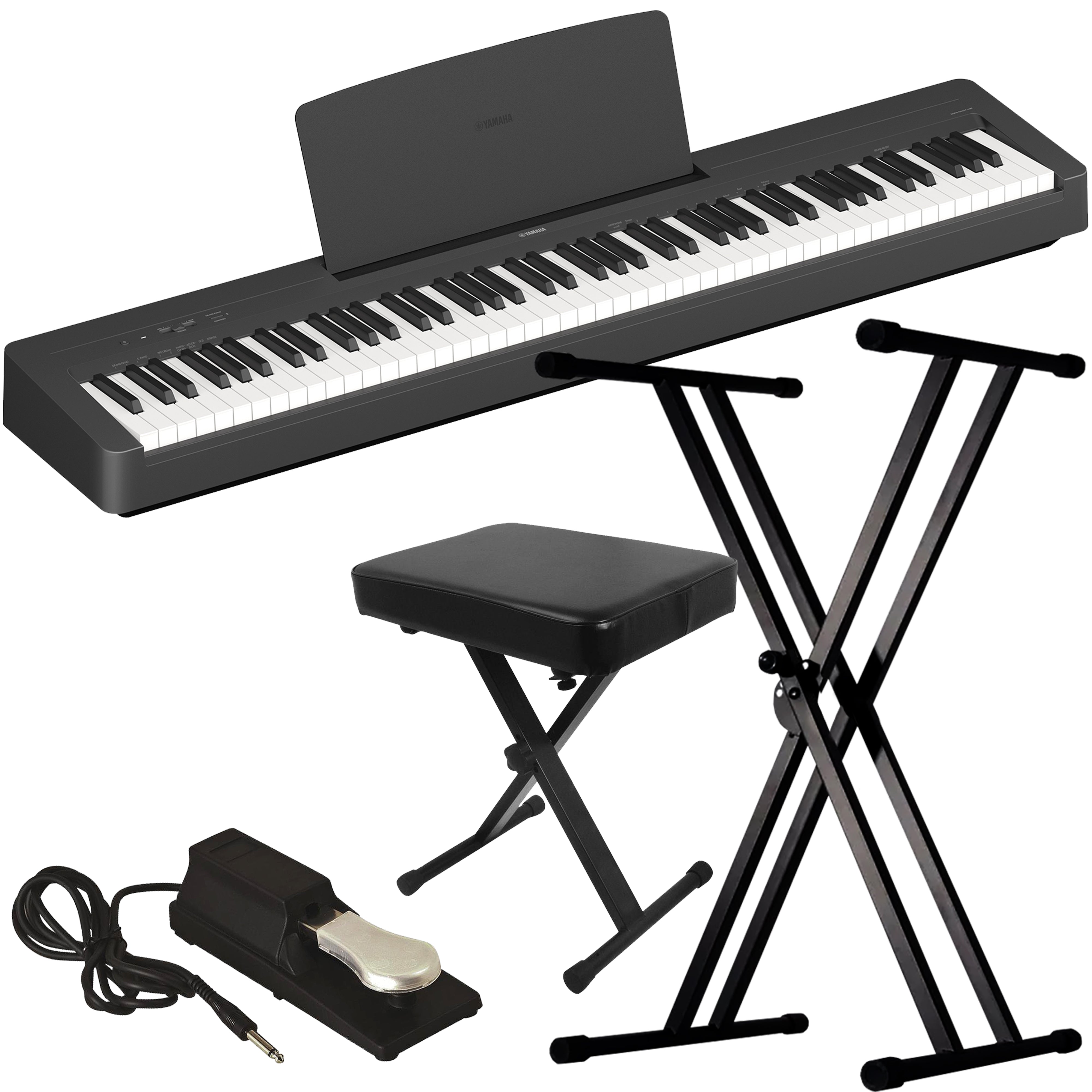 Yamaha P-145BT Digital Piano - Black KEY ESSENTIALS BUNDLE