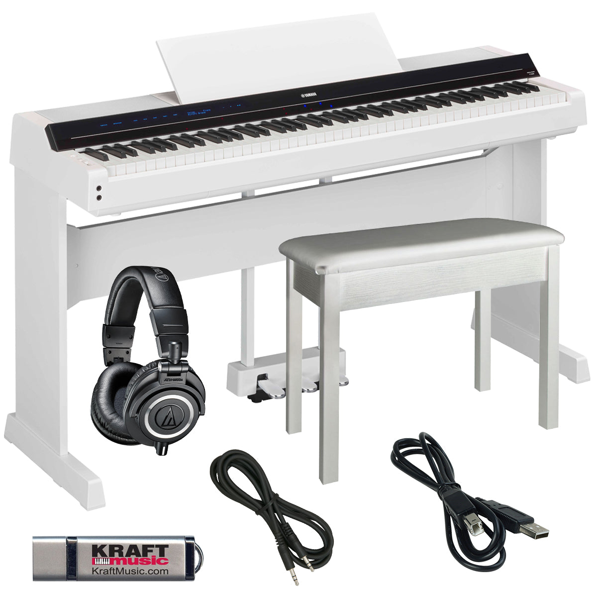 Yamaha P-S500 Digital Piano - White COMPLETE HOME BUNDLE