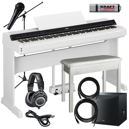 Yamaha P-S500 Digital Piano - White COMPLETE HOME BUNDLE PLUS