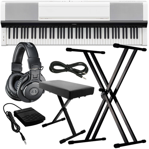 Yamaha P-S500 Digital Piano - White KEY ESSENTIALS BUNDLE