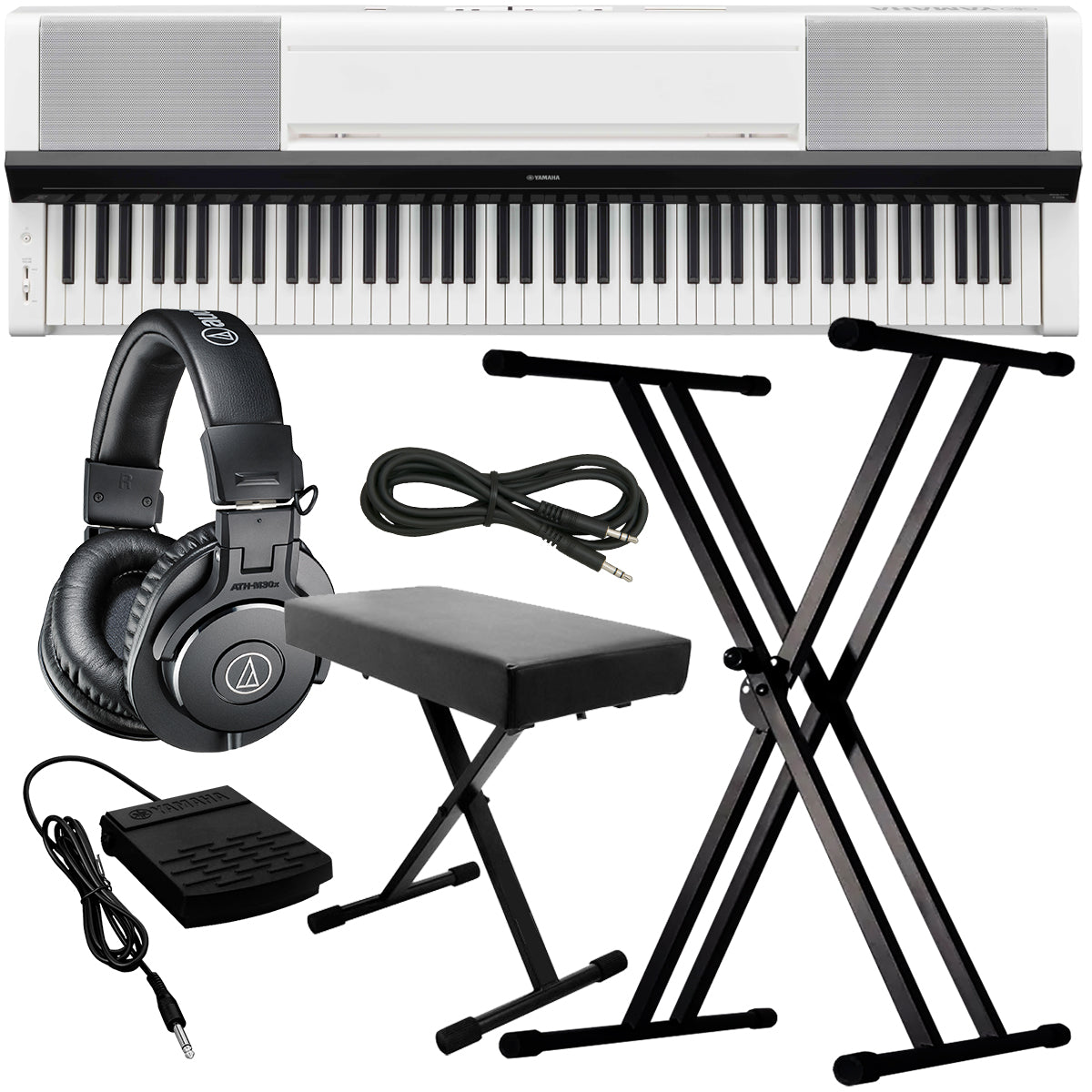 Yamaha P-S500 Digital Piano - White KEY ESSENTIALS BUNDLE