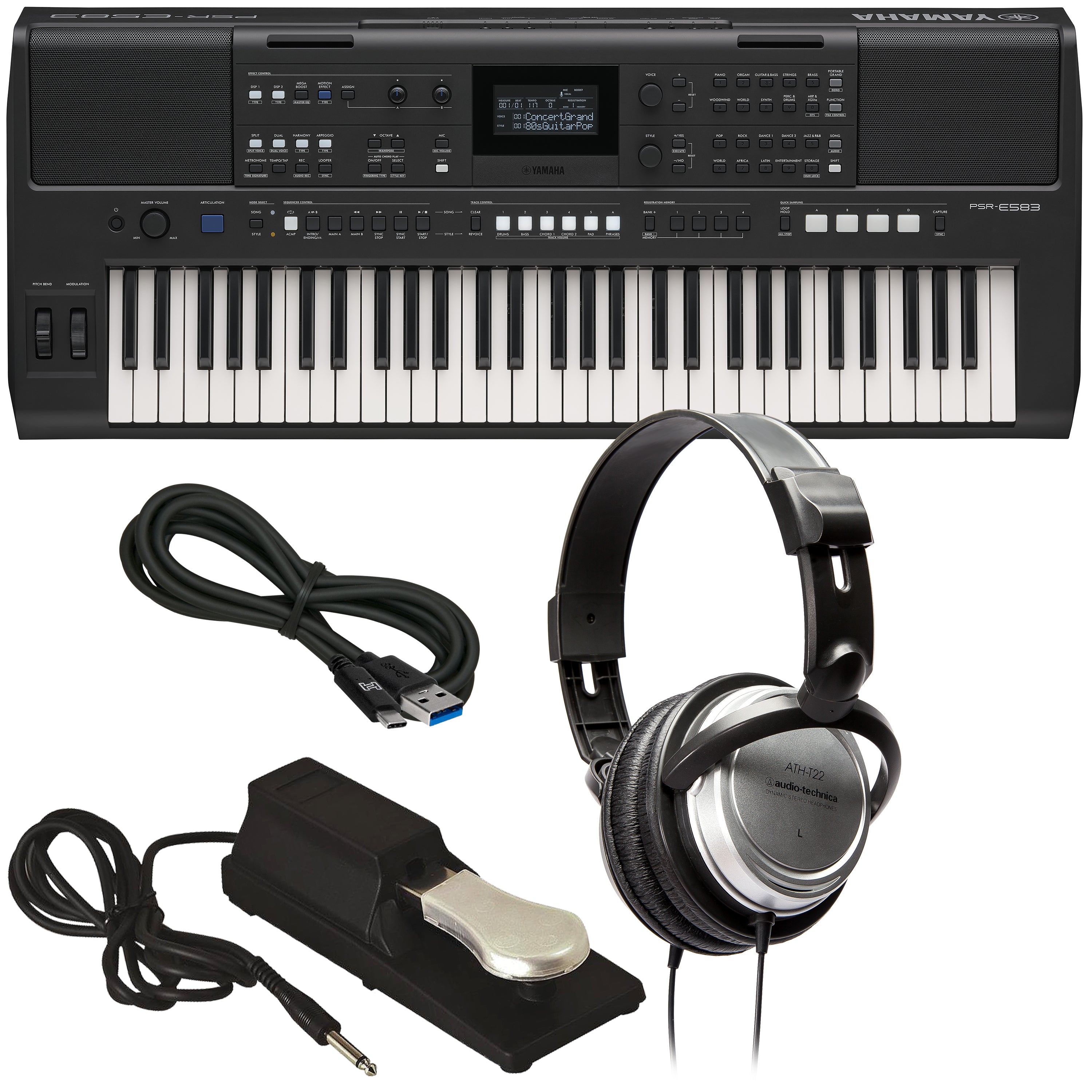 Yamaha PSR-E583 Portable Keyboard Bundle | Free Shipping – Kraft Music