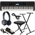 Collage image of the Yamaha PSRE320 Portable Keyboard with Power Adapter COMPLETE HOME BUNDLE