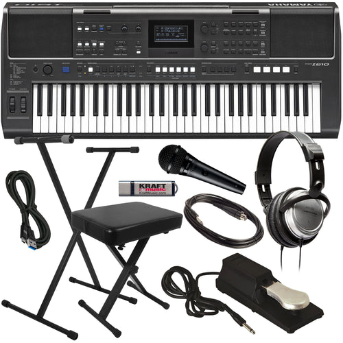Yamaha PSR-I610 Portable Keyboard for Indian Music COMPLETE HOME BUNDLE