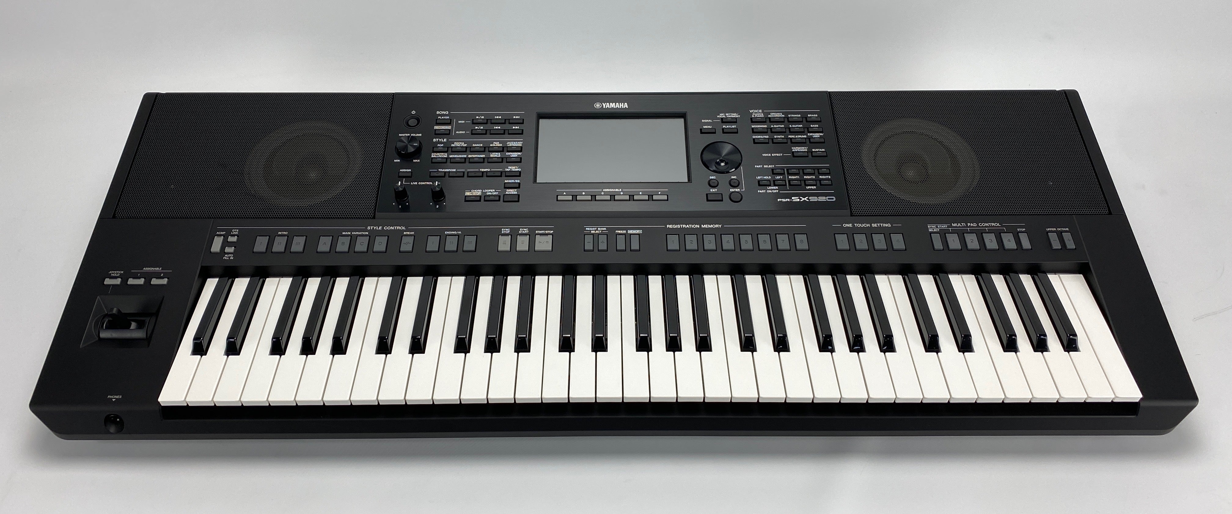 Yamaha keyboard on a white background