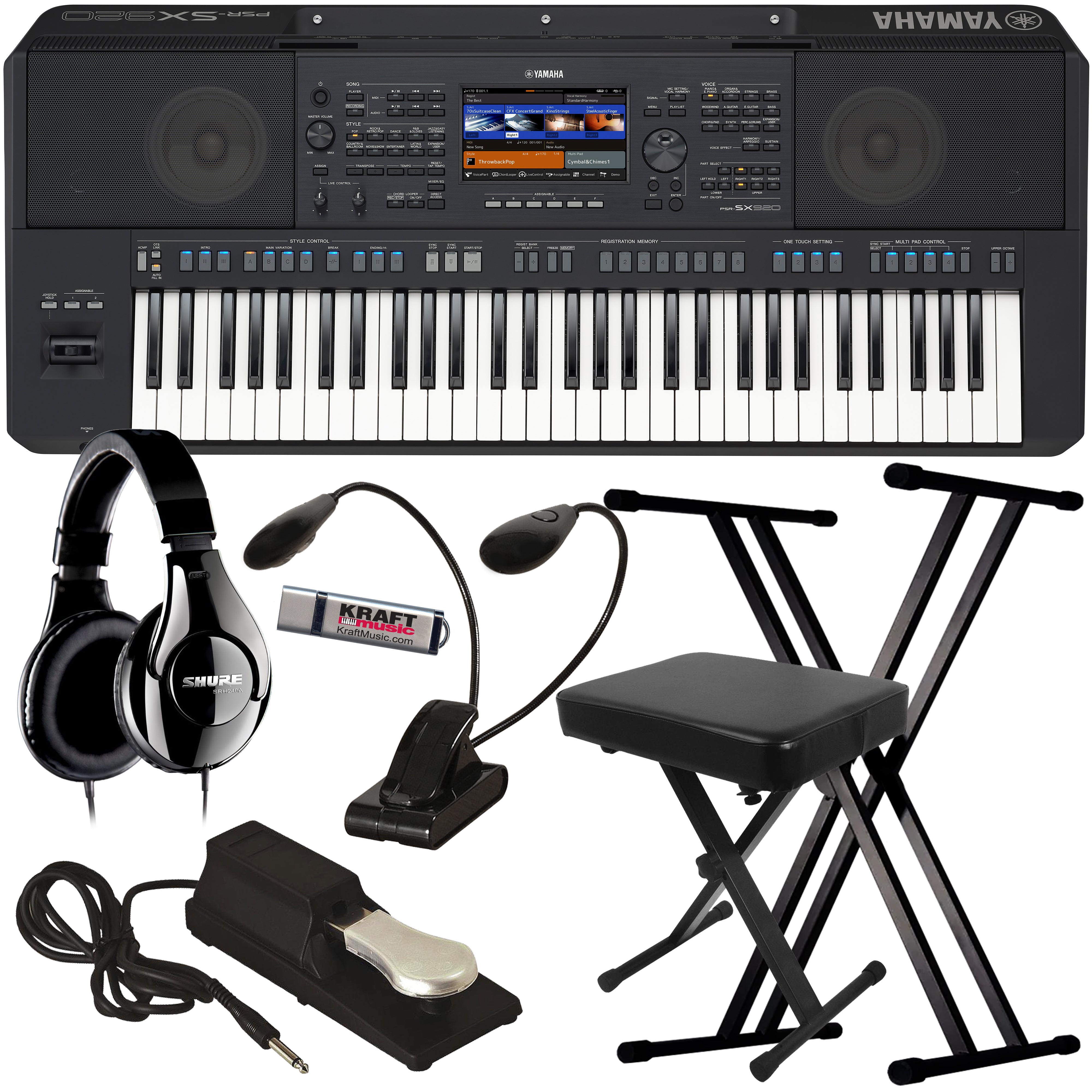 Yamaha PSR-SX920 61-key Arranger Keyboard KEY ESSENTIALS BUNDLE