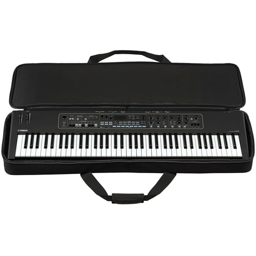 With keyboard inside: Yamaha CK76 stage keyboard placed inside the open Yamaha SCDE76 soft case
