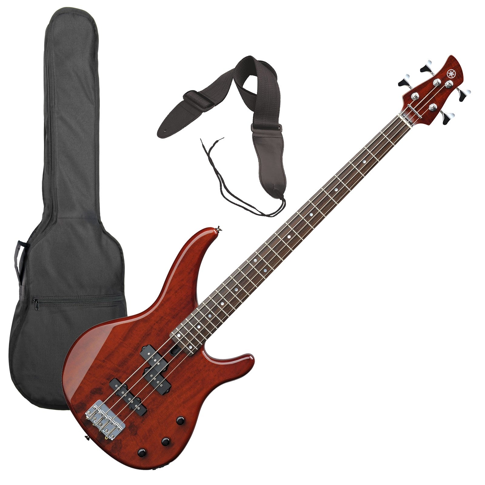 Yamaha TRBX174EW 4-string Electric Bass Guitar - Root Beer PERFORMER PAK