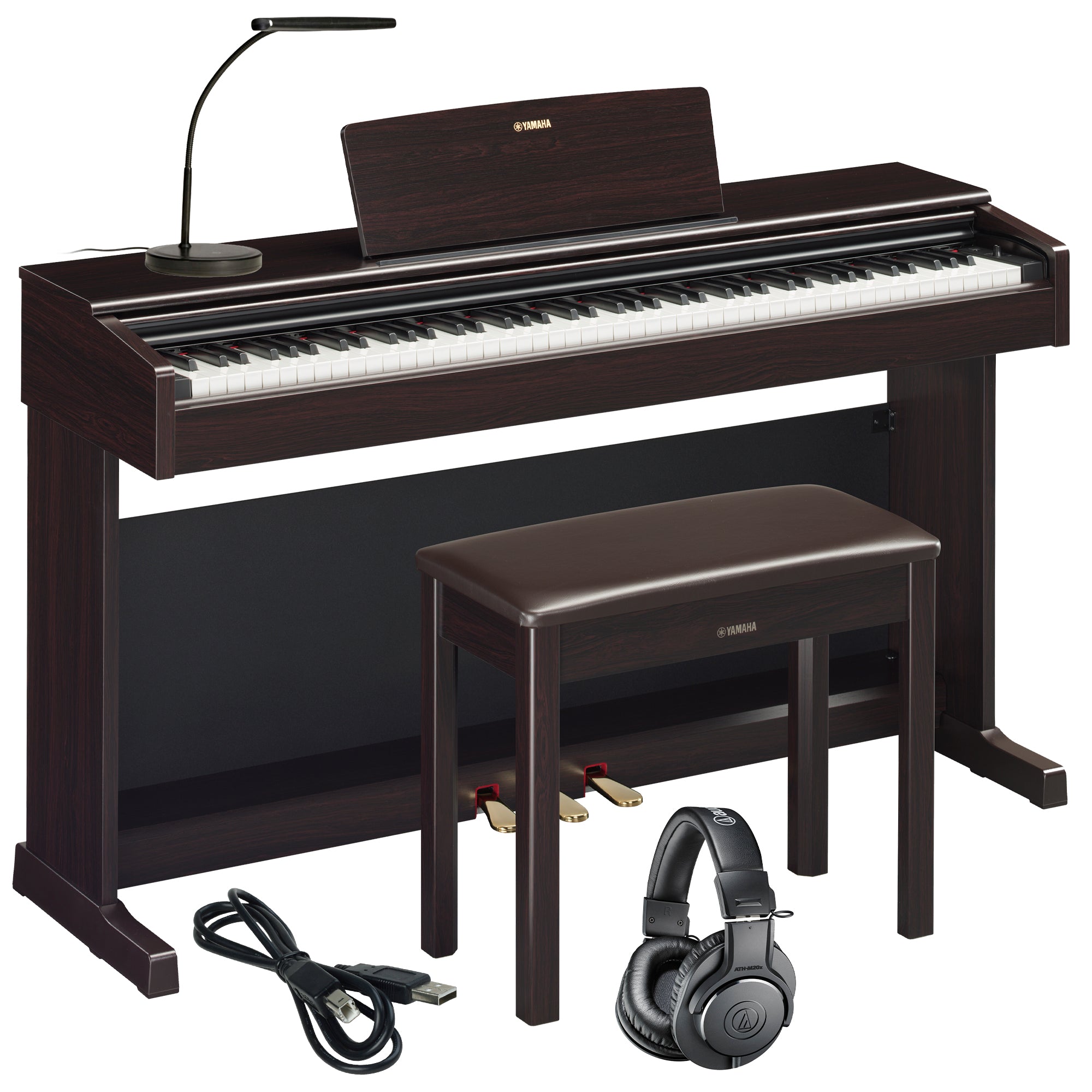 Yamaha Arius YDP-145 Digital Piano - Dark Rosewood COMPLETE HOME BUNDLE