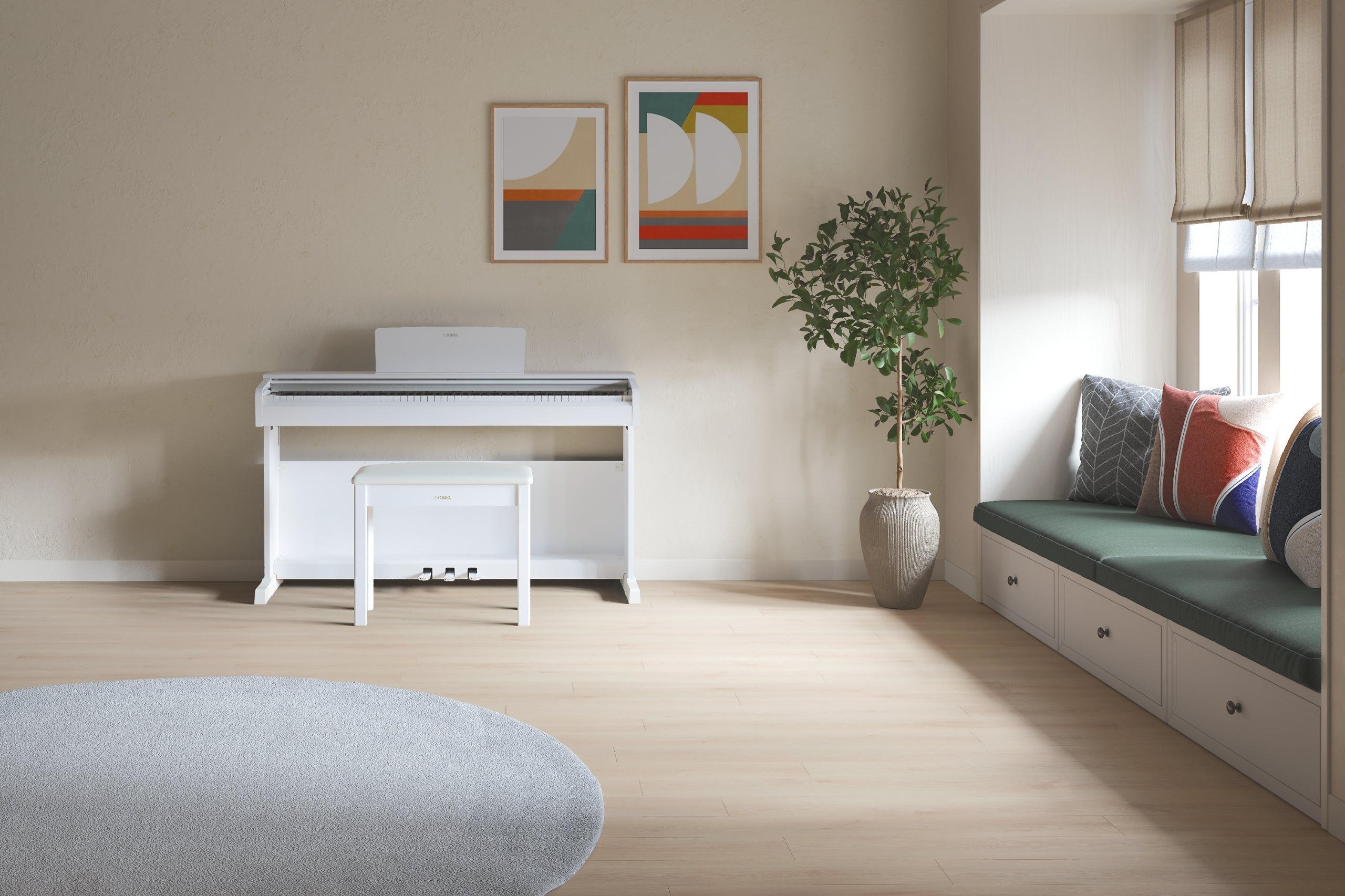 Yamaha Arius YDP-146 Digital Piano - White, View 9