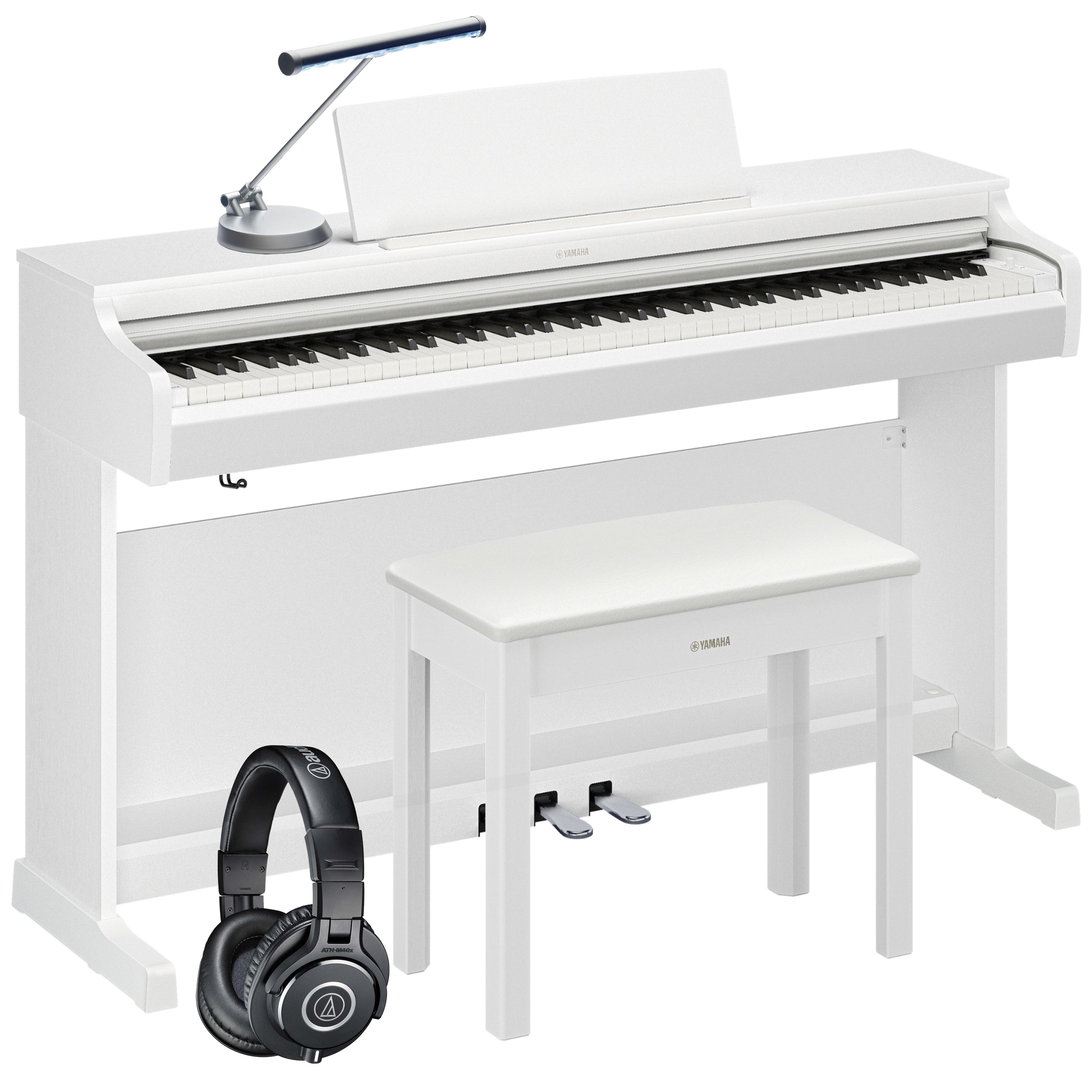 Yamaha Arius YDP-166 Digital Piano - White COMPLETE HOME BUNDLE