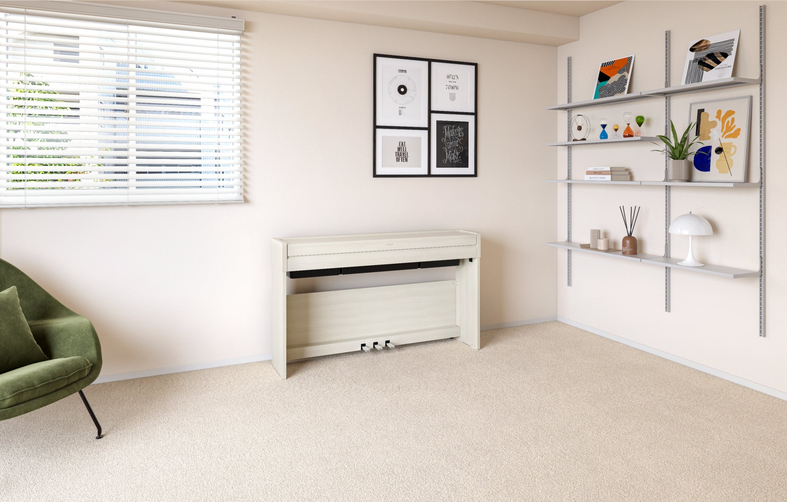 Yamaha Arius YDP-S36 Digital Piano - White Birch, View 7
