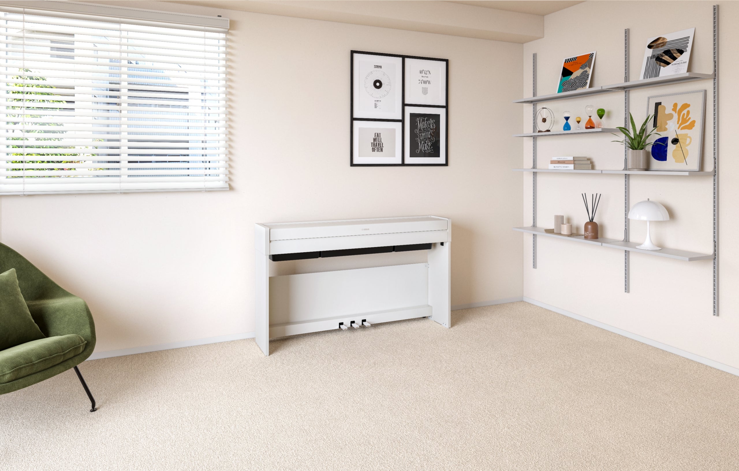 Yamaha Arius YDP-S36 Digital Piano - White, View 7
