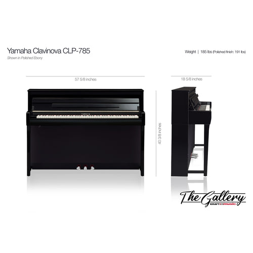Yamaha Clavinova CLP-785 Digital Piano - Dimensions