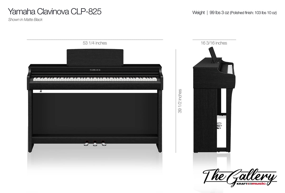 Yamaha Clavinova CLP-825 Digital Piano - Rosewood – Kraft Music Yamaha Clavinova CLP-825 Digital Piano - Rosewood – Kraft Music