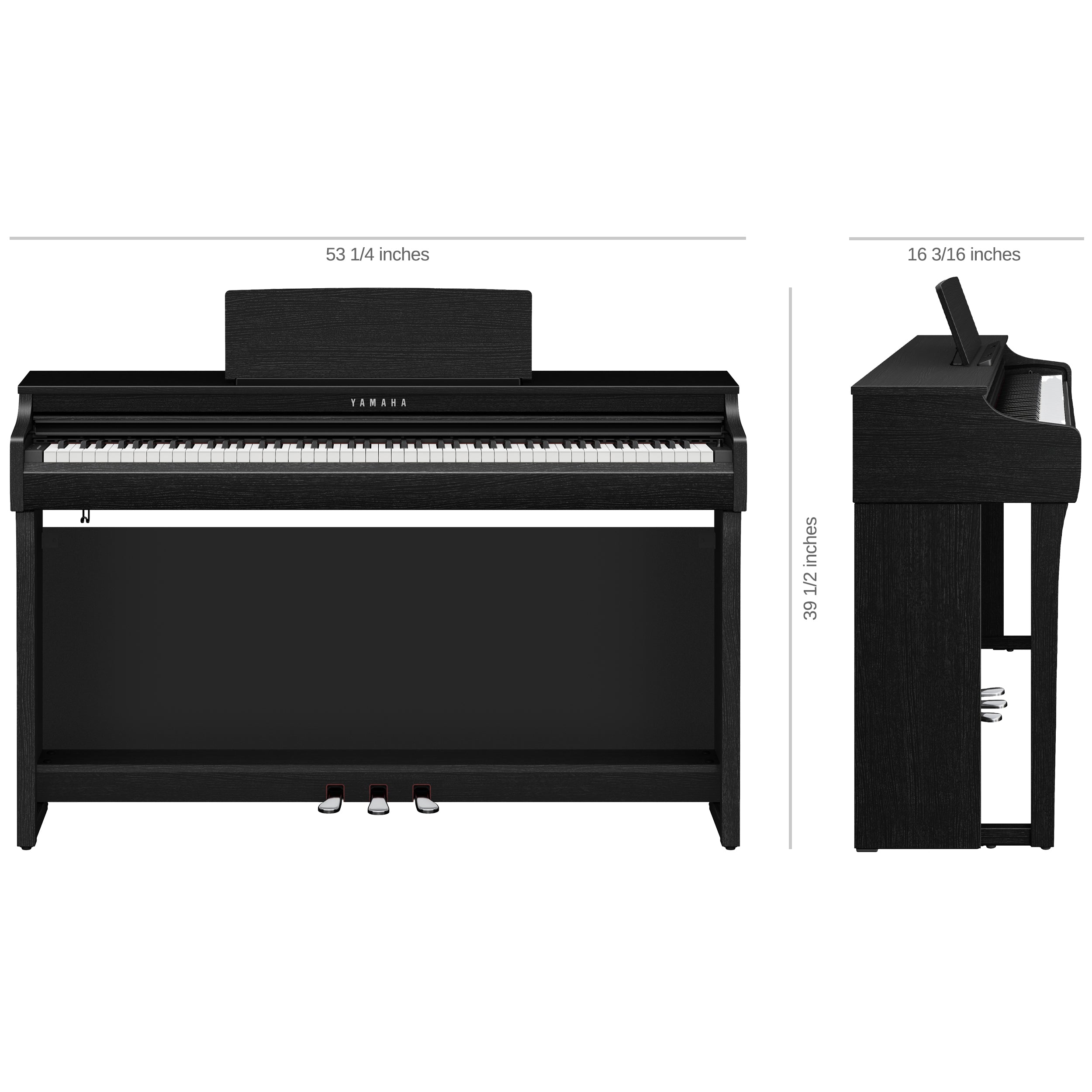 Yamaha Clavinova CLP-825 Digital Piano - Dimensions