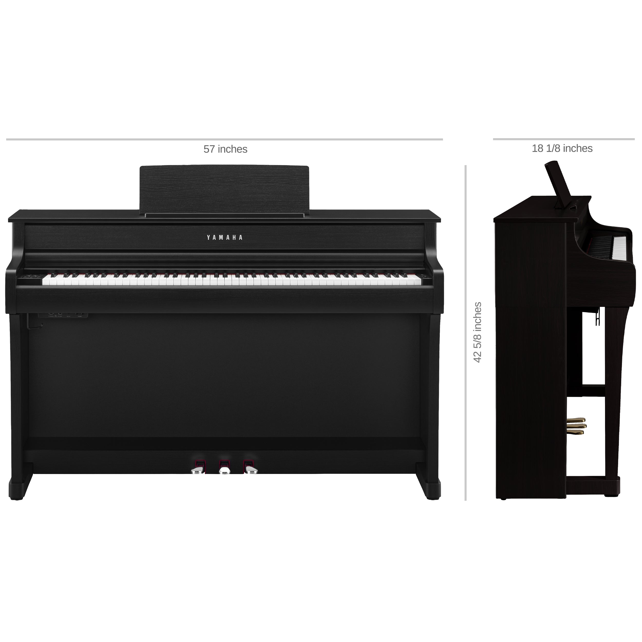 Yamaha Clavinova CLP-835 Digital Piano - Dimensions