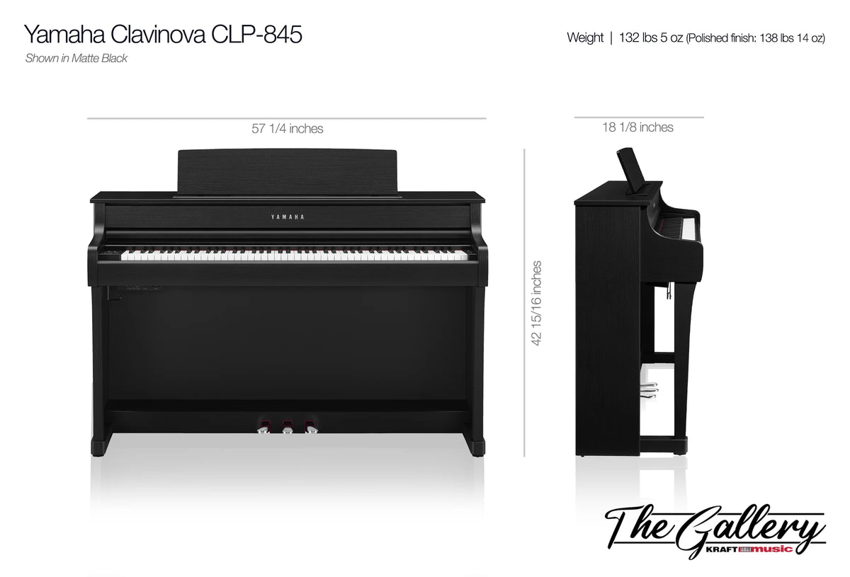 Yamaha Clavinova CLP-845 Digital Piano - Polished Ebony – Kraft Music Yamaha Clavinova CLP-845 Digital Piano - Polished Ebony – Kraft Music
