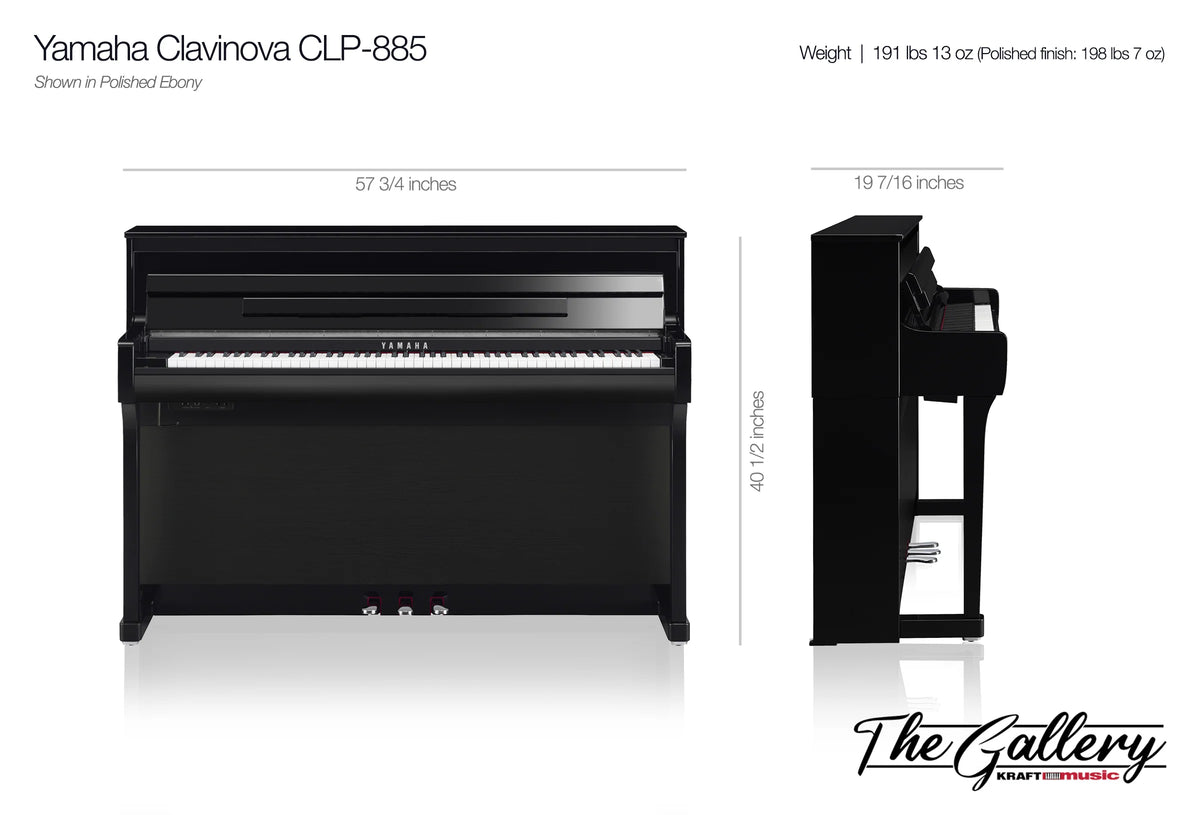 Yamaha Clavinova CLP-885 Digital Piano - Polished White – Kraft Music Yamaha Clavinova CLP-885 Digital Piano - Polished White – Kraft Music