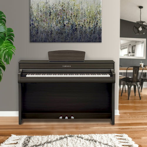 Yamaha Clavinova CLP-735 Digital Piano - Dark Walnut - in a stylish living space