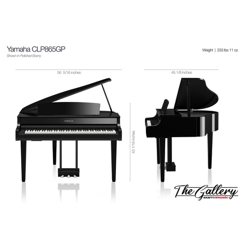 Yamaha Clavinova CLP-865GP Digital Piano - Dimensions