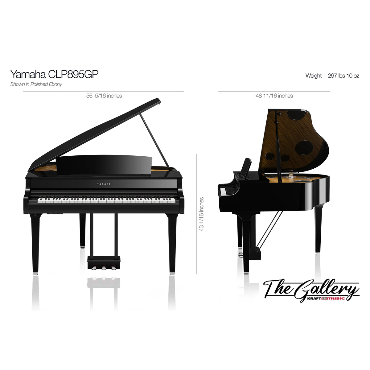 Yamaha Clavinova CLP-895GP Digital Grand Piano - Polished Ebony