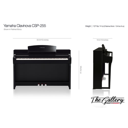 Yamaha Clavinova CSP255B Digital Piano - Dimensions