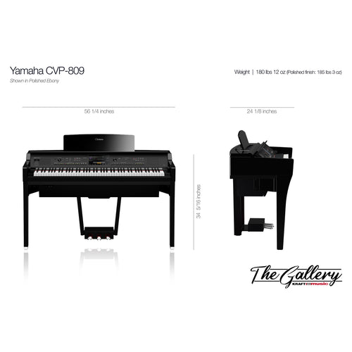 Yamaha Clavinova CVP-809 Digital Piano - Dimensions